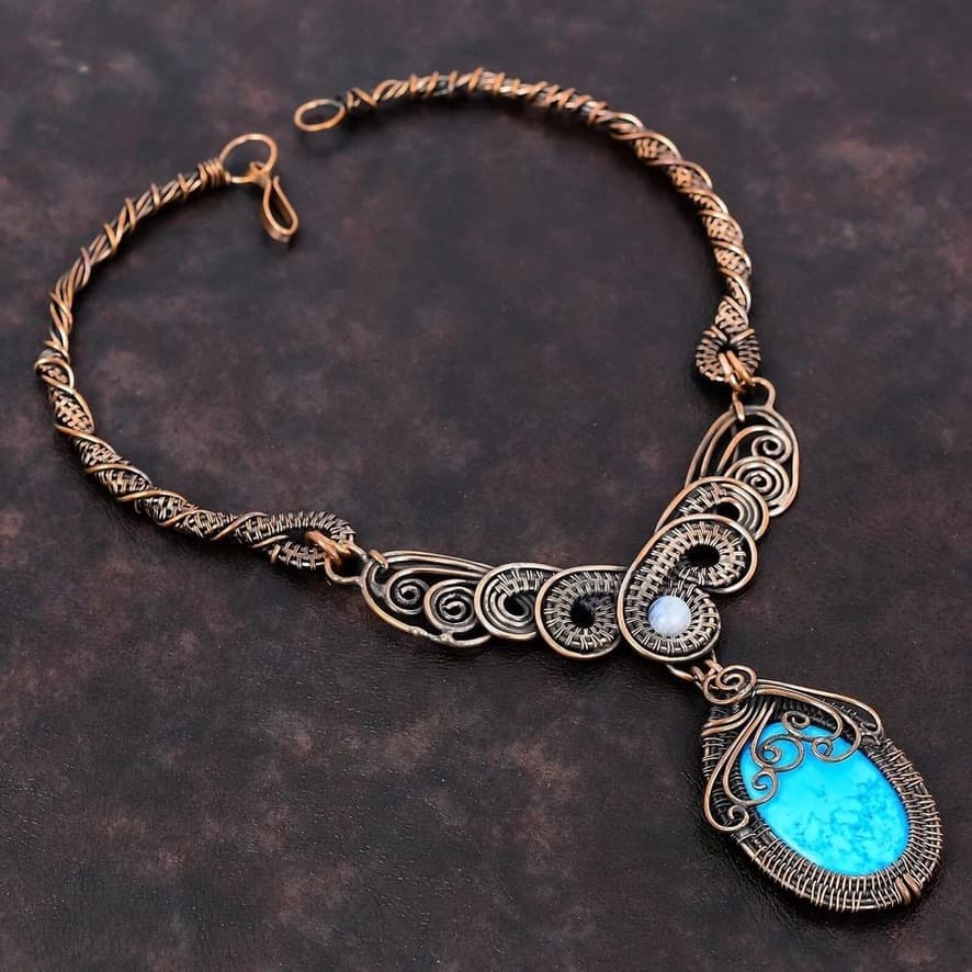 Original photo of copper turquoise necklace